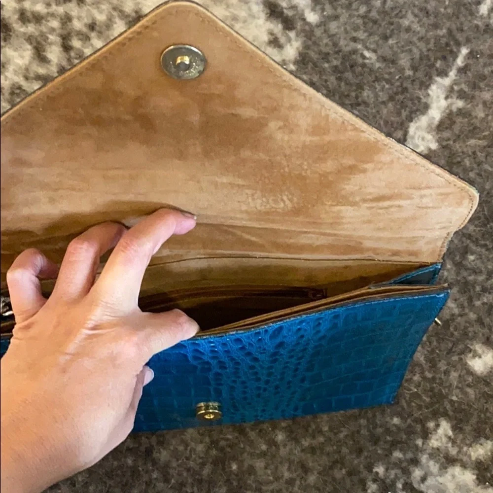 Royal blue crocodile leather vintage bag purse